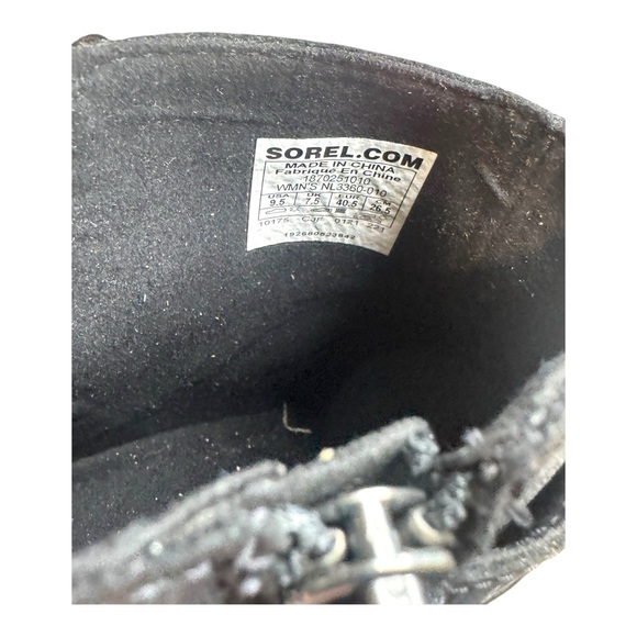 NWT Sorel Joan Of Arctic Women's 9.5 Black Ankle Boots leather - Picture 4 of 9